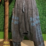 【新品】藍染　ストーンウォッシュ　サルエルパンツ 男女兼用　F441-29 新品】藍染 ストーンウォッシュ サルエルパンツ 男女兼用 F441